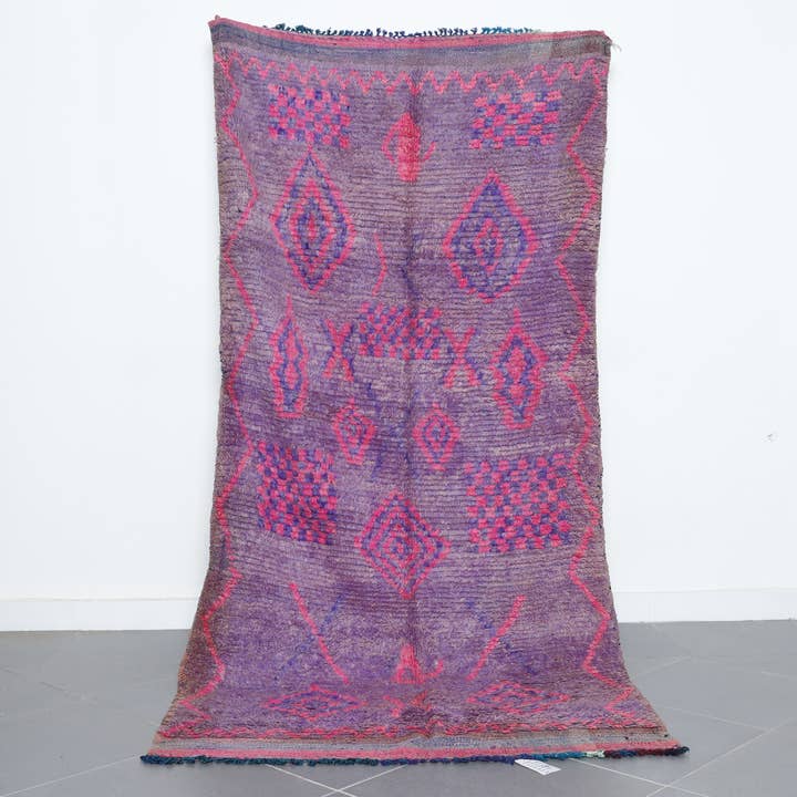 Tappeto Vintage Marocchino – Arte Tribale Boucherouite Viola per la vendita all'ingrosso da parte di MUSMUSRUGS