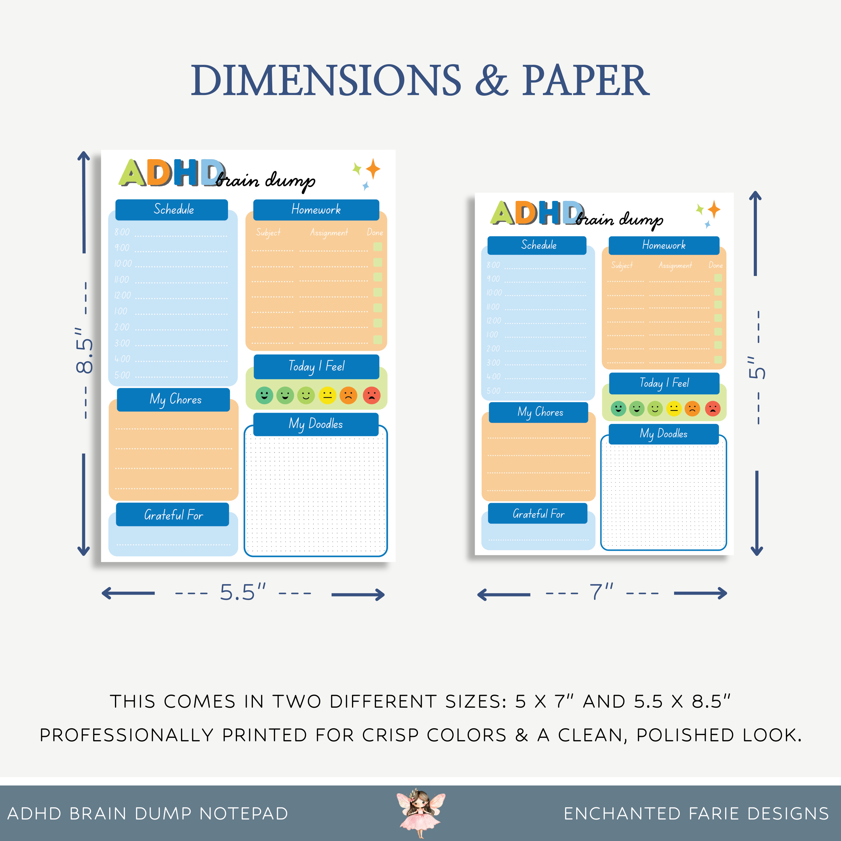 Enchanted Farie Designs - Wholesale Notepad - ADHD Brain Dump Notepad0