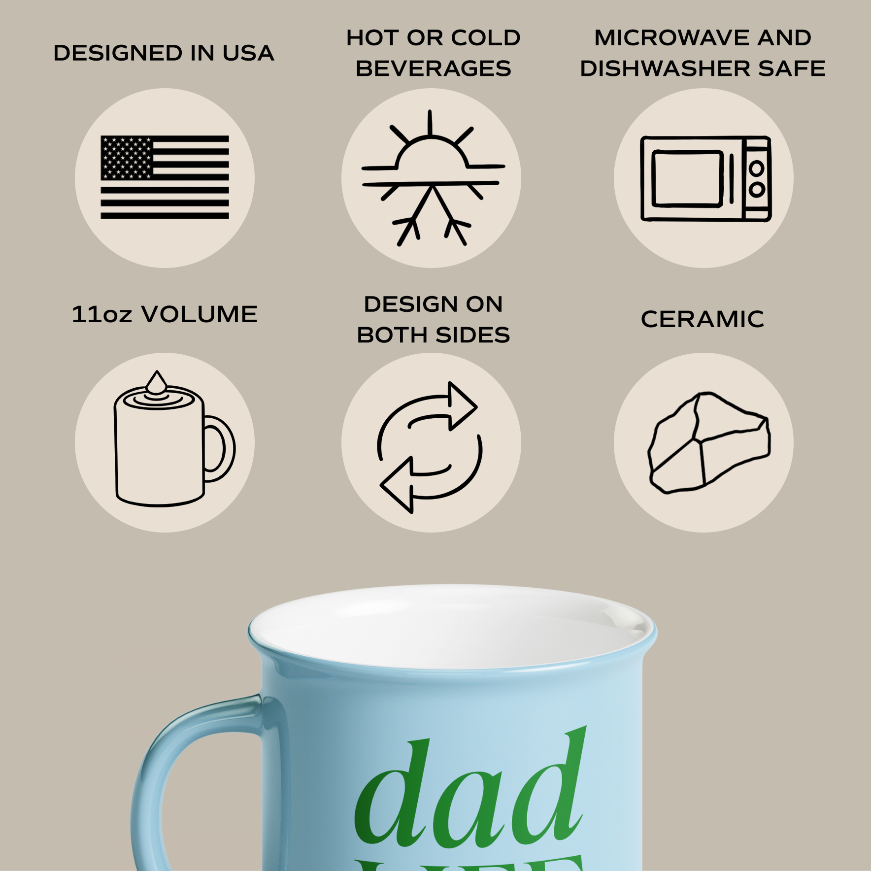 Sweet Water Decor - Wholesale Coffee Mug - Dad Life 11 oz Campfire Coffee Mug - Home Decor3
