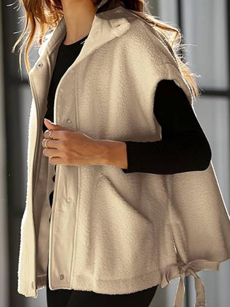 Hope & Sunshine - Wholesale Outerwear Vest - Women's - Fleece Button Vest Jacket0