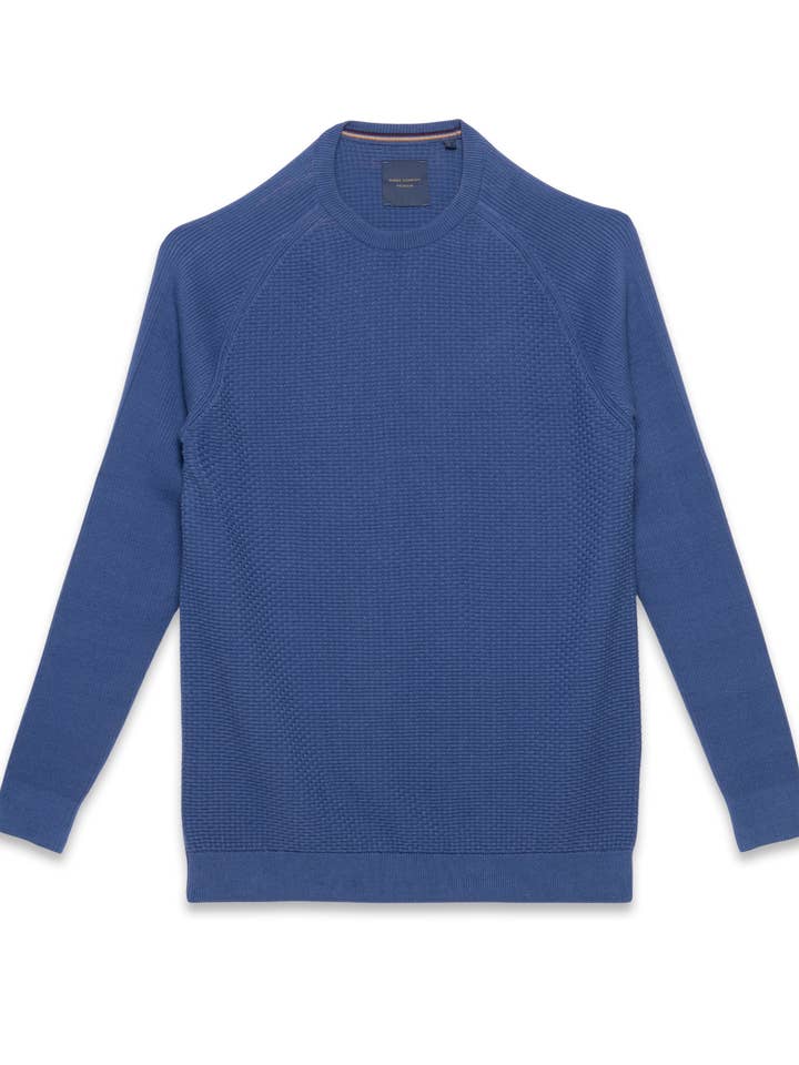 Strukturiertes Strickoberteil aus Baumwolle mit Rundhalsausschnitt für den Großhandel von GUIDE LONDON