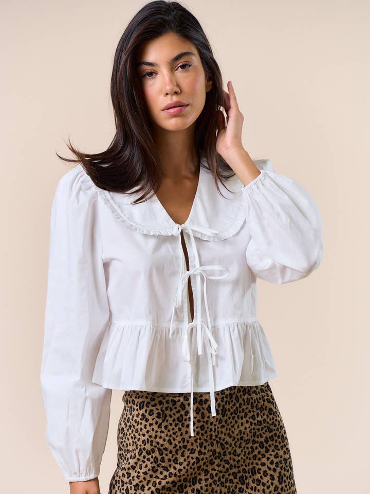 Ruffle Baby Bib Front Tie Top for wholesale by Lalavon