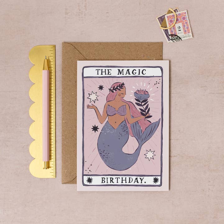 Sister Paper Co. – wholesale Birthday card – Mermaid Magic Birthday Card | Tarot Card | Mermaid Cards3