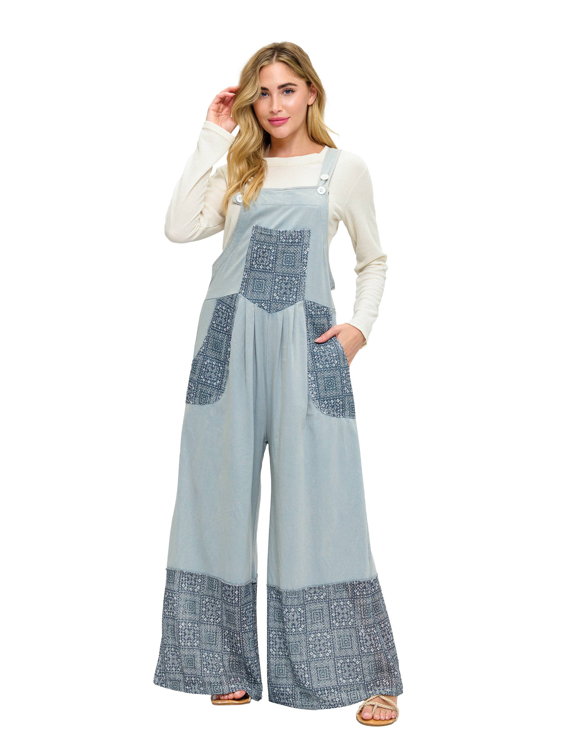 Gray Overall Boho Ruffled Floral Lace Patches for wholesale on Faire3