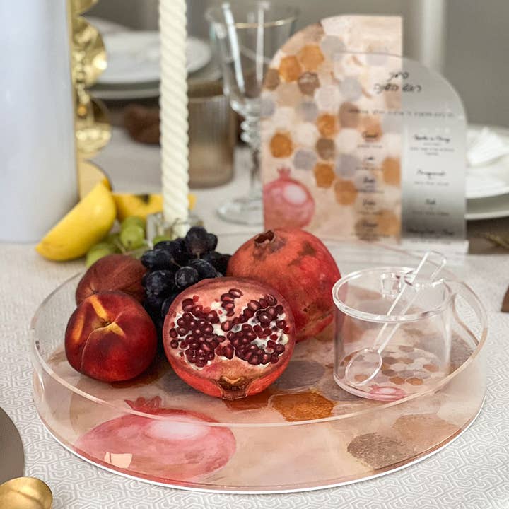 Boker-Tov Shalom - Wholesale Decorative Tray - Lucite Painted Tray