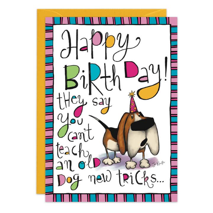 Tarjeta de Cumpleaños Viejo Perro Nuevos Trucos - 9477 para venta al por mayor de Oatmeal Studios