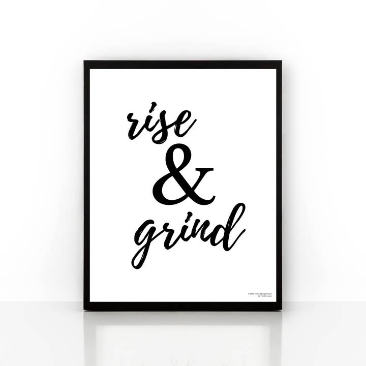 Kitchen Art Print, Rise & Grind, Kitchen Decor, Coffee Decor for wholesale by Terri's Design Studio