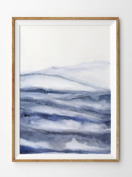 Abstrakt affisch Indigo målning skandinavisk för wholesale av Sara Cristina Design