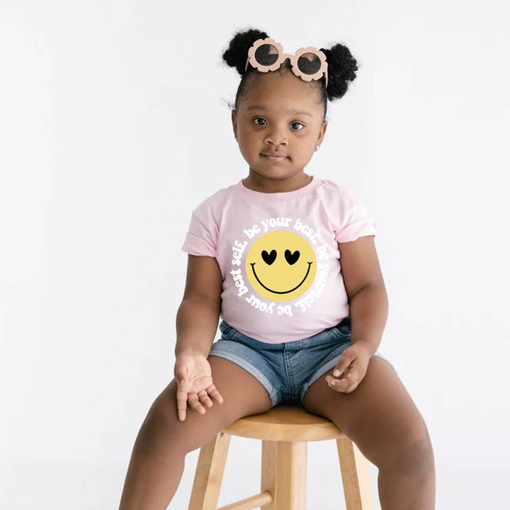 Be Your Best Self Toddler Girls Graphic Tee for wholesale by 6Heart Collective, LLC