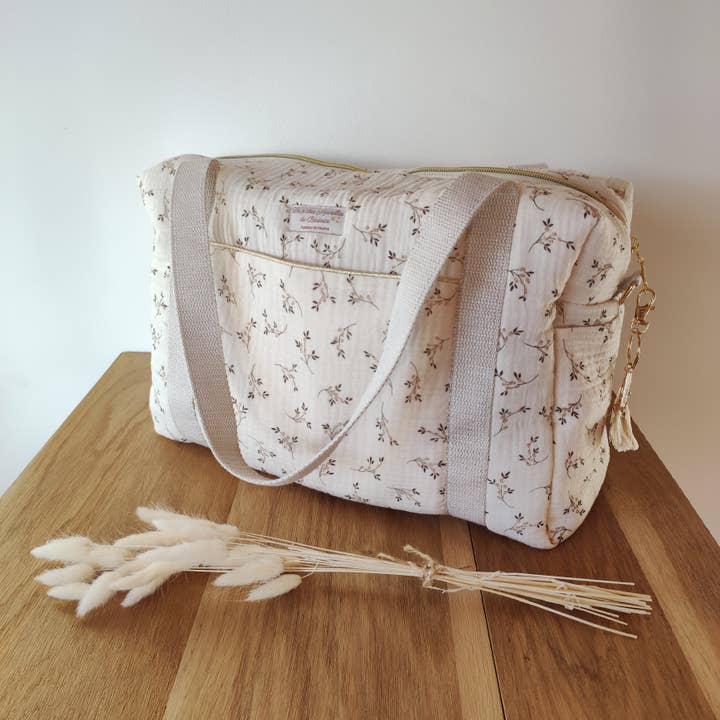 Les p'tites Merveilles de Bérénice - Wholesale Diaper Bag - Baby - Diaper bag/walk/weekend “Églantine” organic cotton1