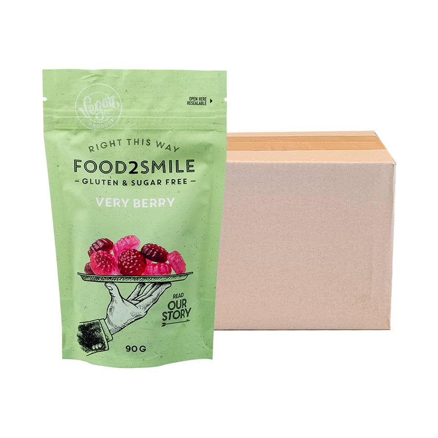 Food2Smile - Wholesale Gummy - Sugar-free candy berry flavour | Very Berry 8x90 gram