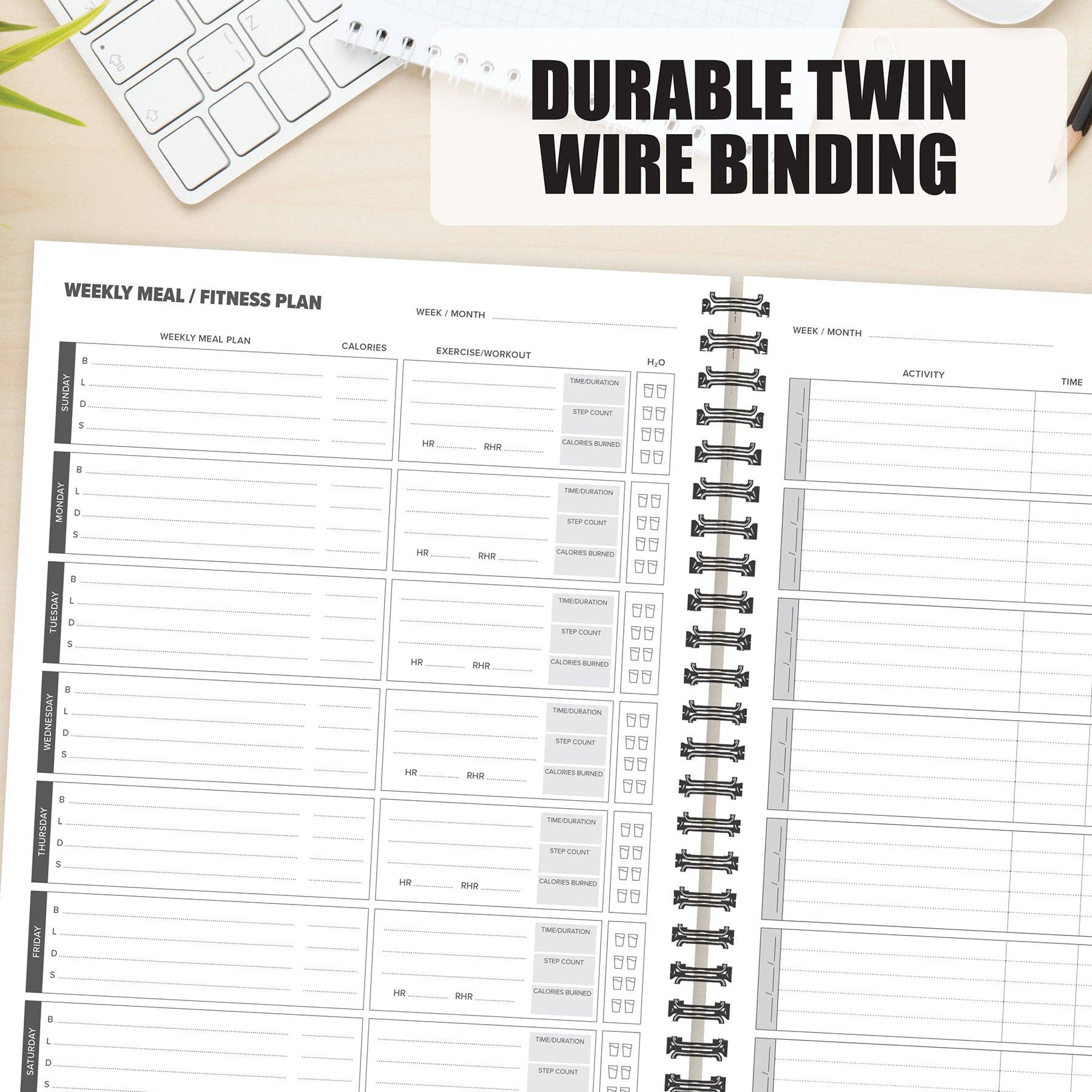 Willow Creek Press & Gifts - Wholesale Planner - Fitness 8.5" x 11" Undated Monthly Planner4
