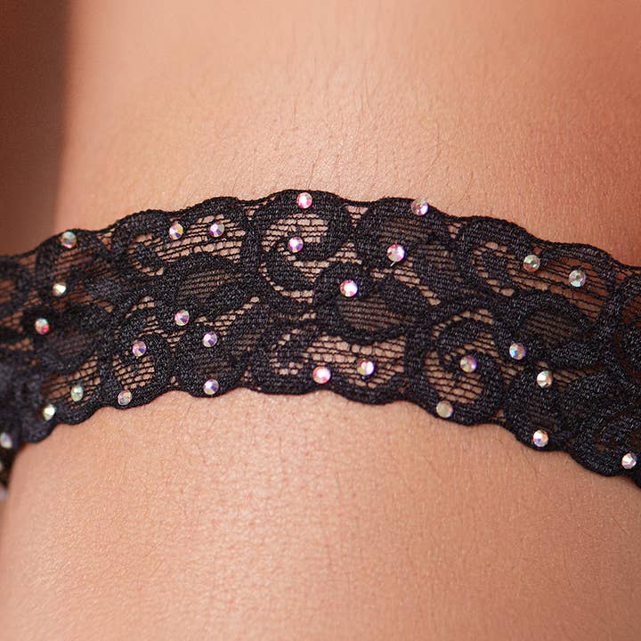 Candyland - Wholesale Jarretellengordel - Dames - Beenkousenband van kristal kant0