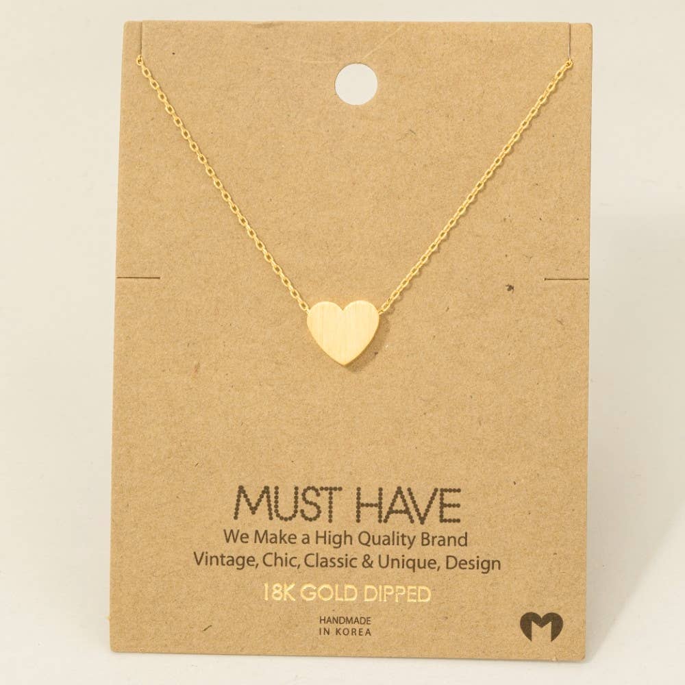 Fame Accessories - Vente Colliers à pendentif - Collier pendentif cœur brossé1