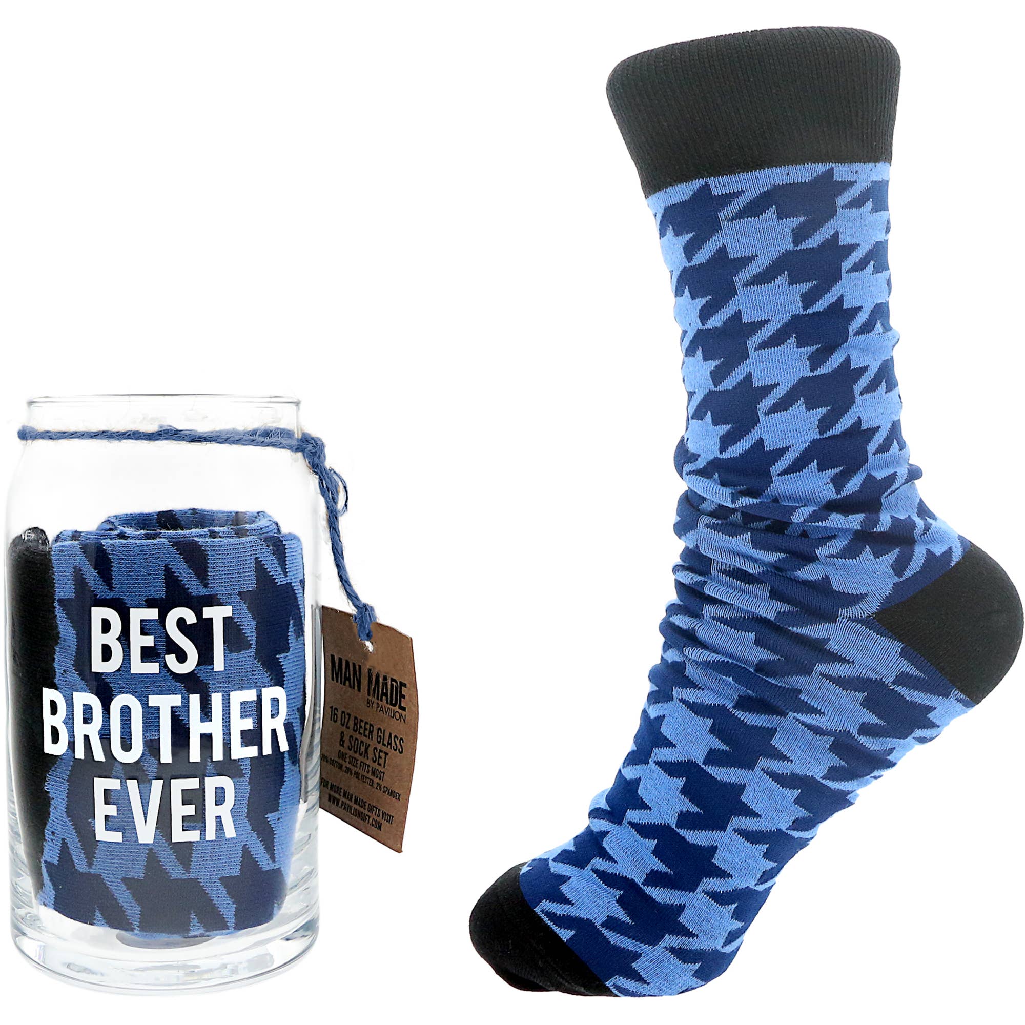 Pavilion - Wholesale Beer Glass/Mug - Best Brother - 16 oz Beer Can Glass and Sock Set0