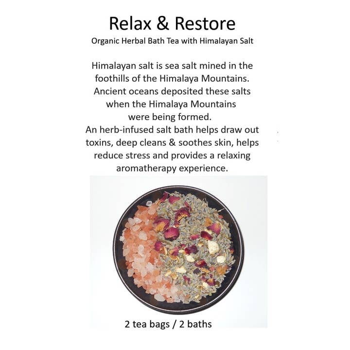 Deep Breath Designs, LLC - Wholesale Bath Soak/Milk - BATH TEA Relax & Restore Organic Herbal with Himalayan Salt3
