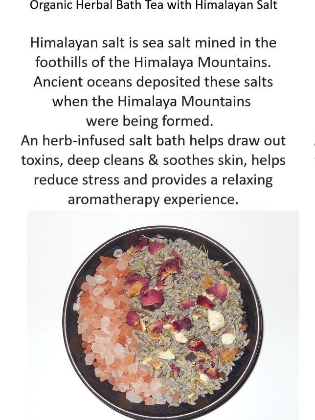 THÉ DE BAIN Relax & Restore aux Herbes Biologiques avec Sel de l'Himalaya pour la vente par Deep Breath Designs, LLC