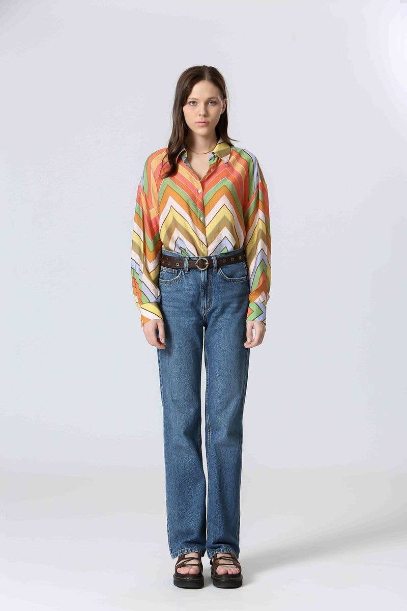 Multi-farvet T25119273 - Dame Langærmet Bluse for engroshandel på Faire3