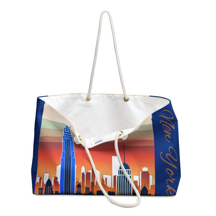 New York City Skyline Alt Weekender Bag for wholesale by See Joy Creative
