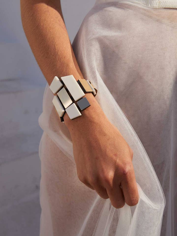 Piet Bracelet - Ivory & Gold for wholesale by Iskin Sisters