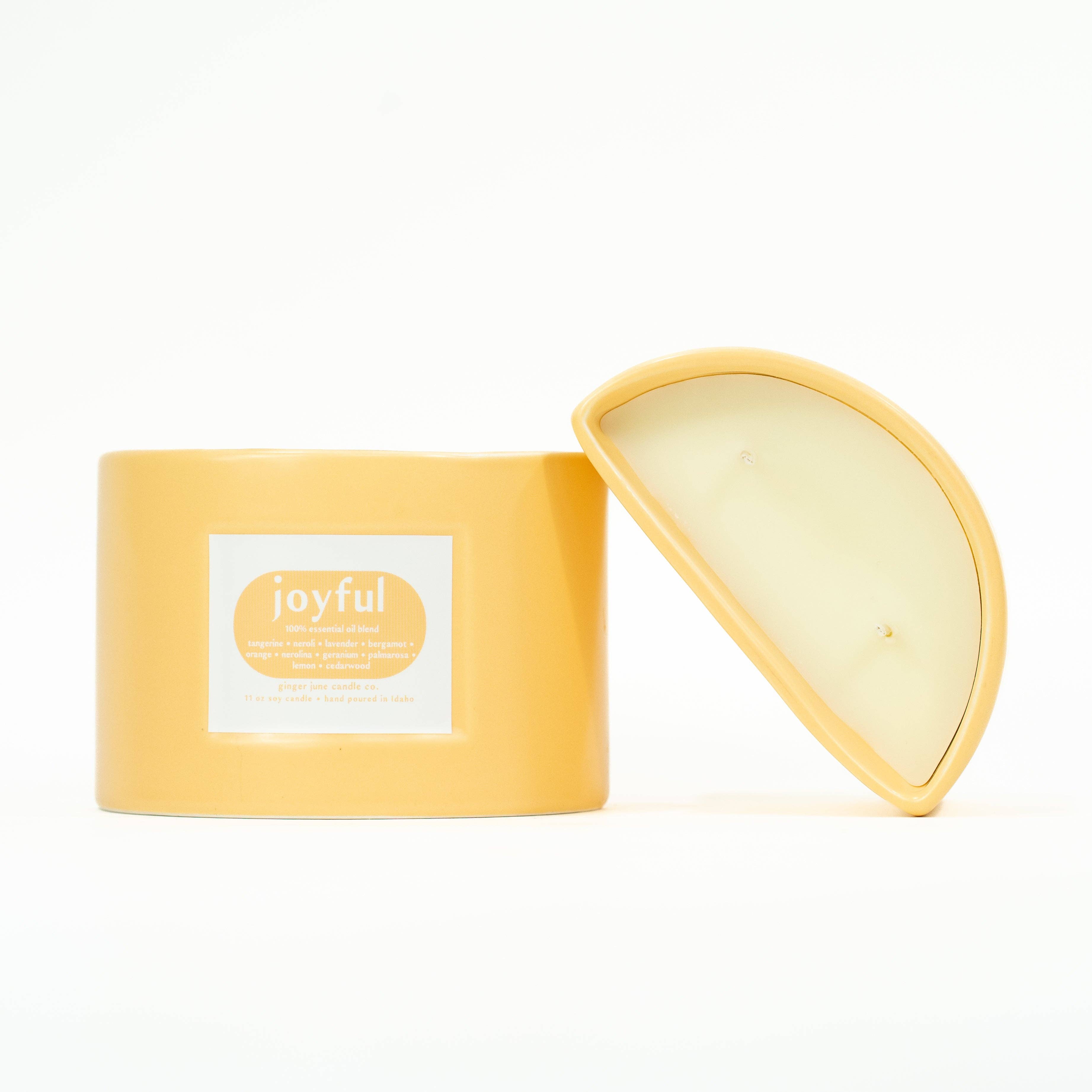 Ginger June Candle Co. - Venta al por mayor Velas en tarros - vela de media luna • 11 oz • 100% aceite esencial • 5 fragancias opti5