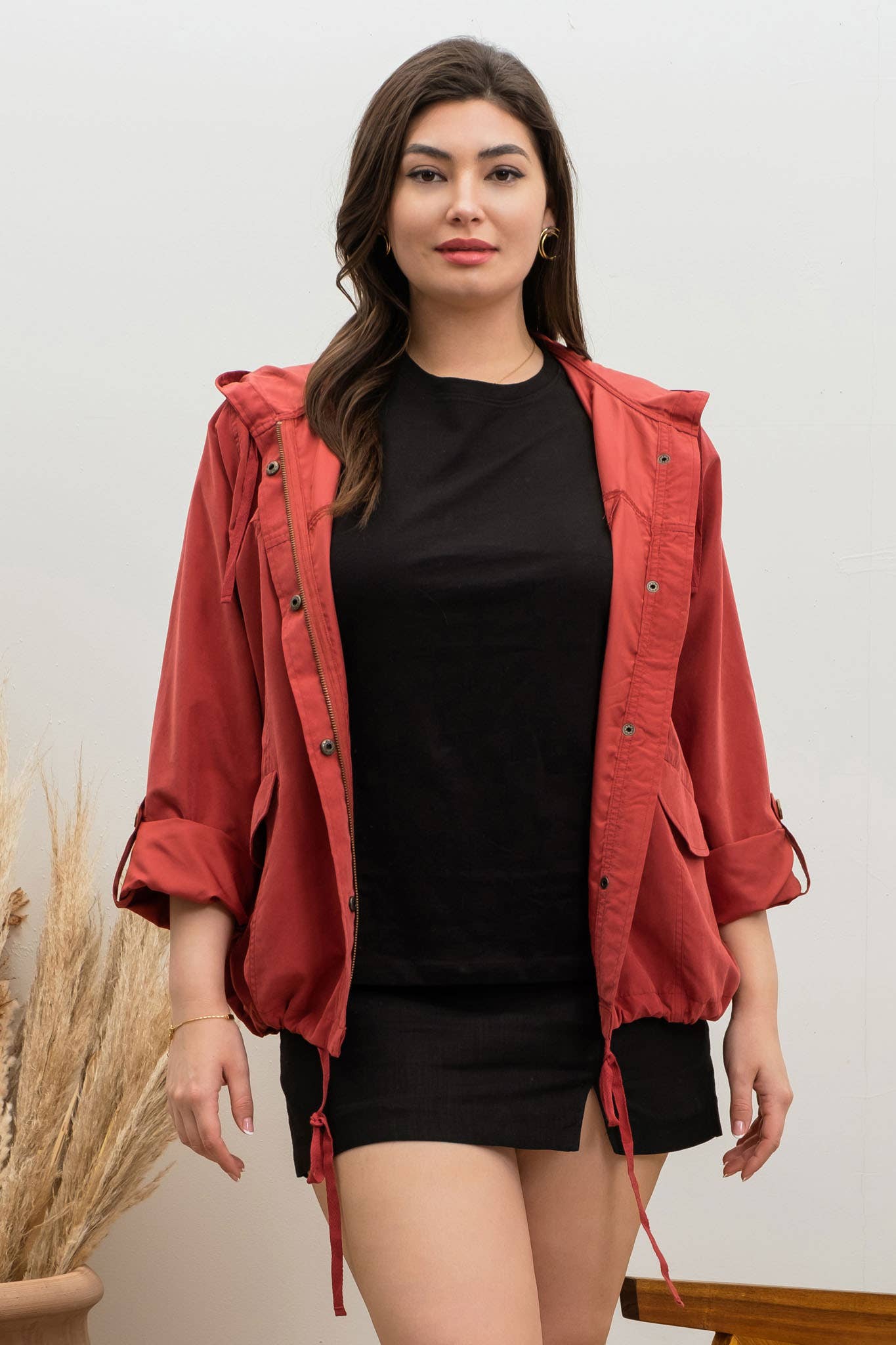 Blu Pepper - Vente Veste – femme - VESTE À CAPUCHE ZIPPÉE À BOUTON-PRESSION PLUS25