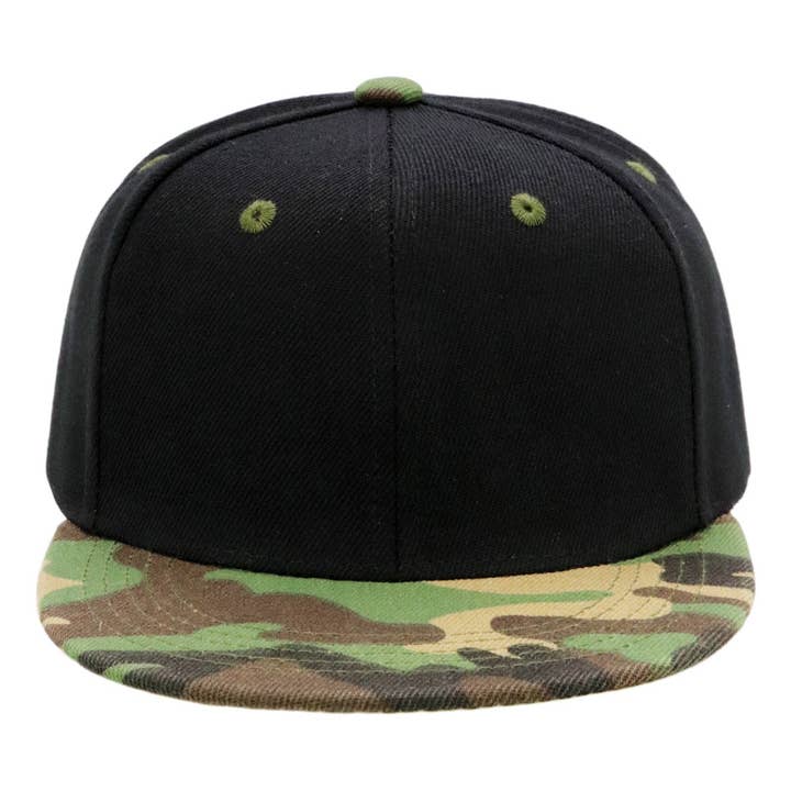 Cap Zone - Wholesale Baseball Cap - Kids - Kids Solid Twill Snap Back Flat Bill Cap8