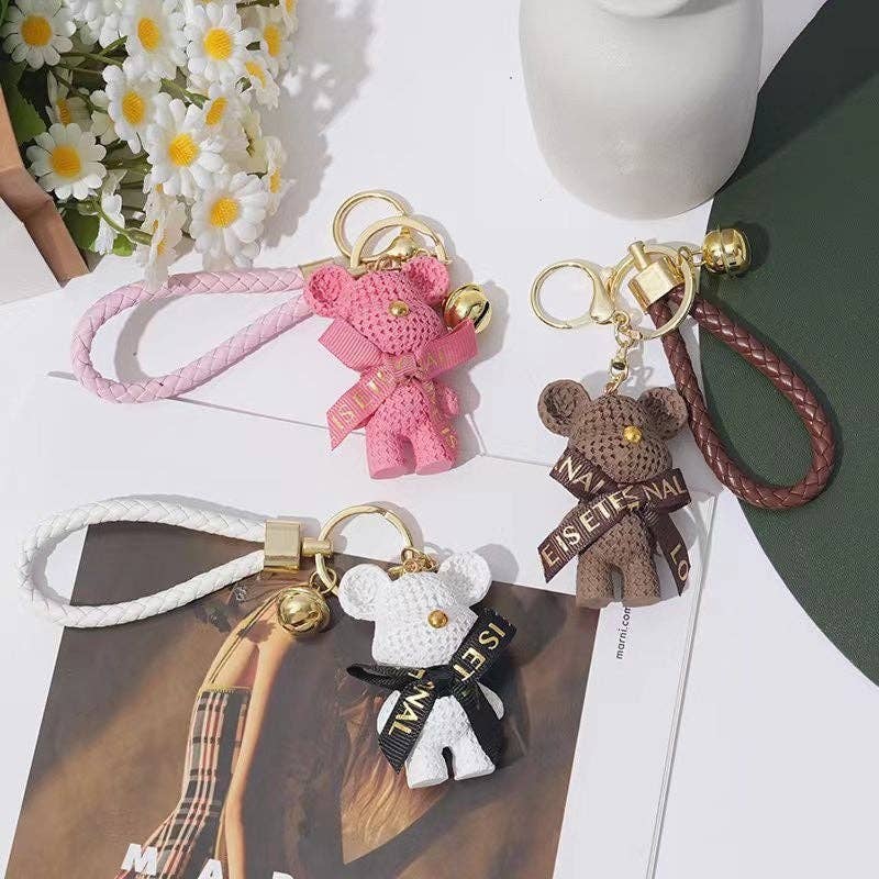 UZ Wholesale Store - Wholesale Keychain - Women's - Knitted Bear Keychain Bag Charm - Adorable and Stylish4