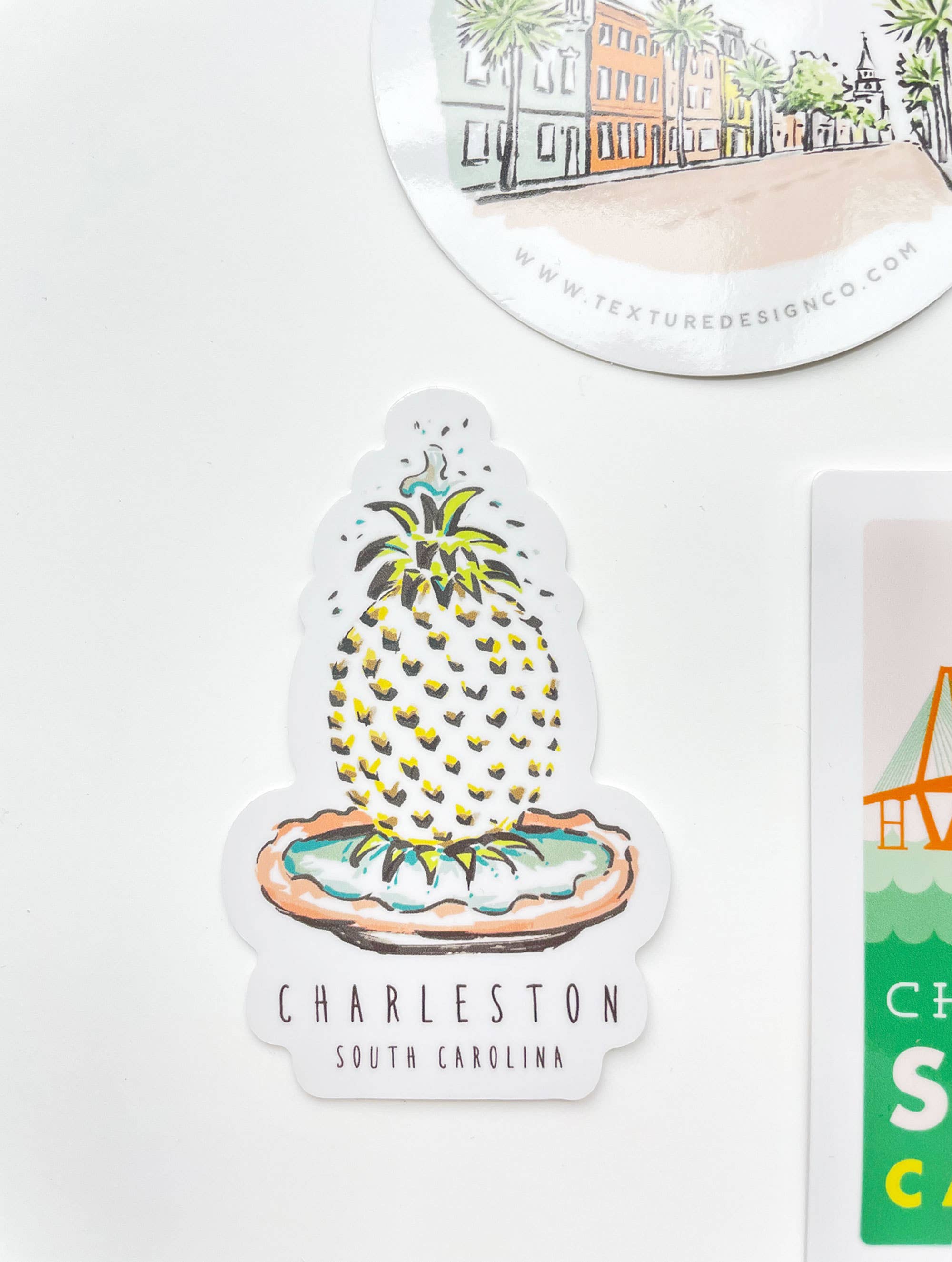 Texture Design Co - Wholesale Sticker - Charleston Pineapple Fountain Sticker1