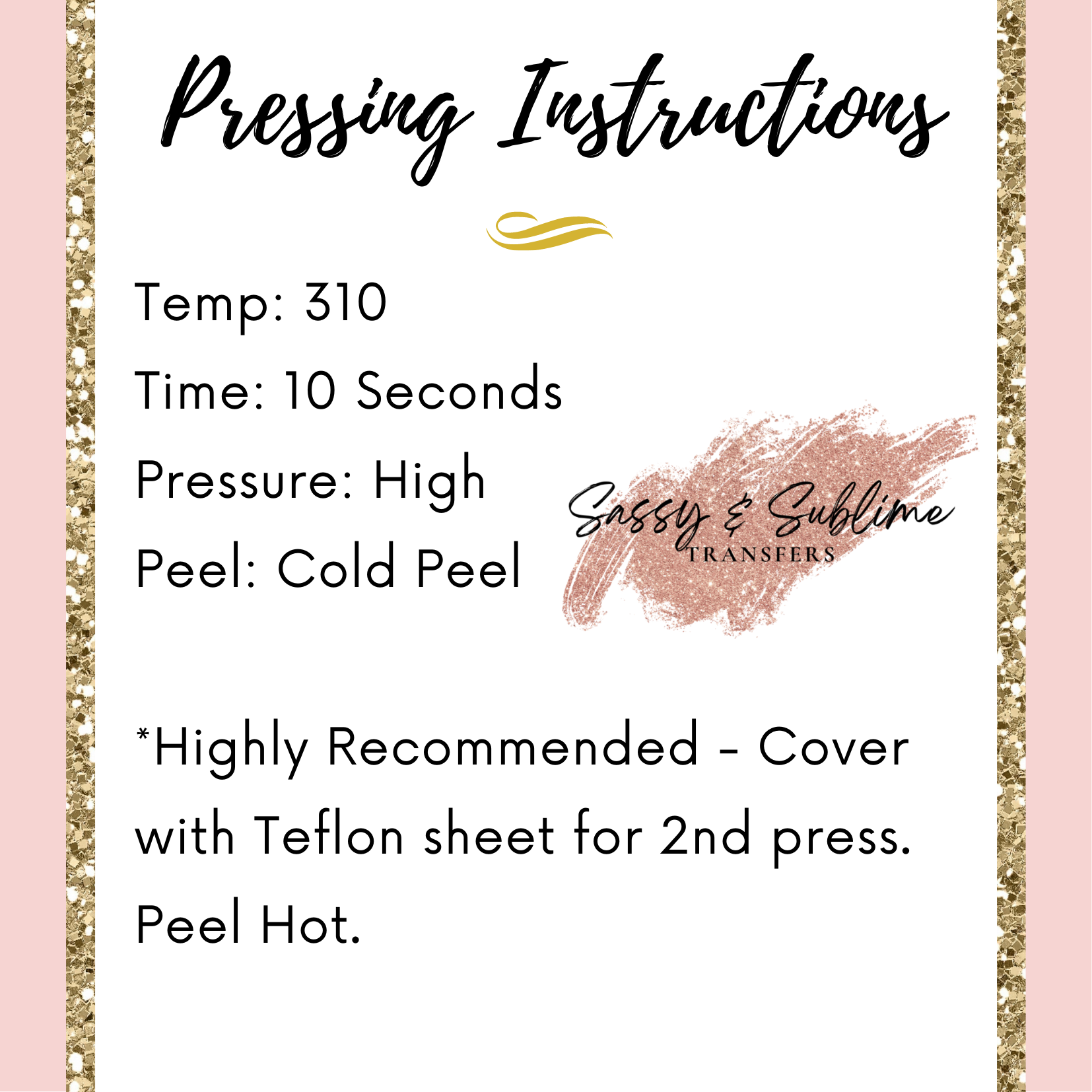 Sassy and Sublime - Vente Transfert pour sublimation - Logo personnalisé Tag TRANSFERS - DTF Transfer1