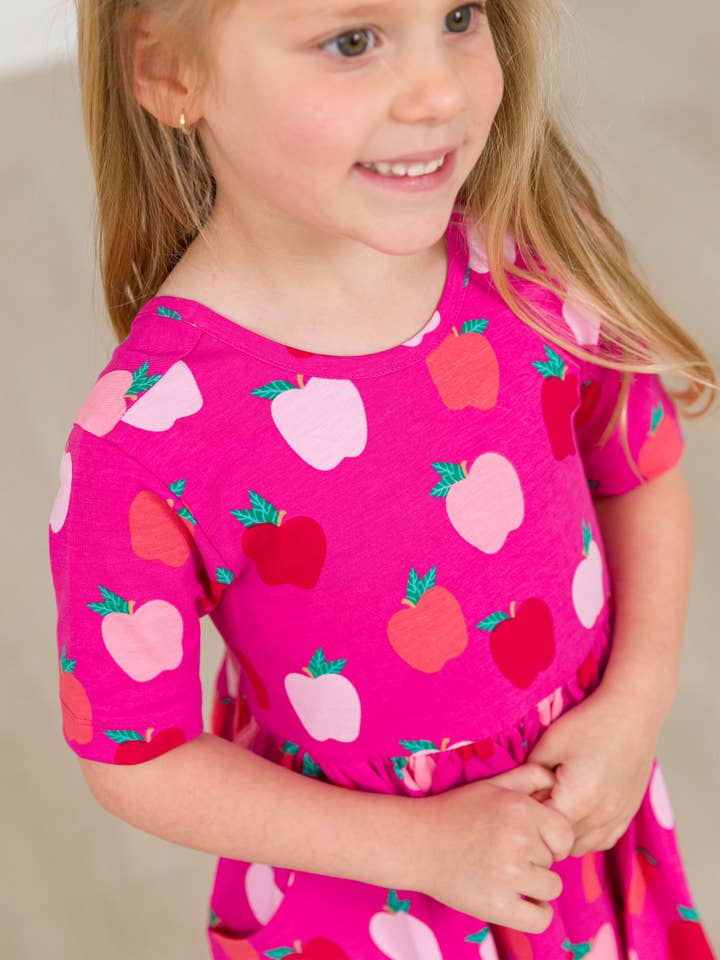 Pink Girls Apple of My Eye Short Sleeve Knit Twirl Dress
for wholesale on Faire5
