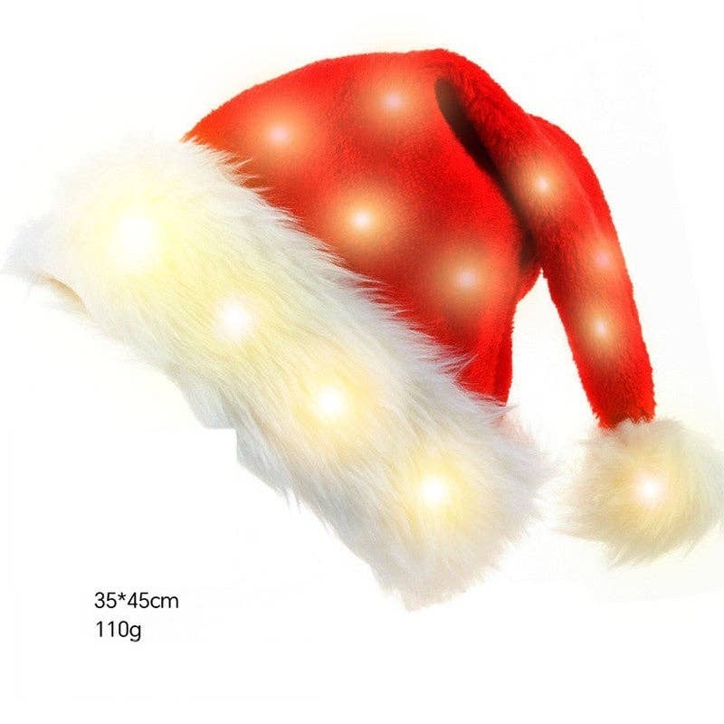 UZ Wholesale Store - Wholesale Santa Hat - Christmas Hat Adult Kids Plush LED1