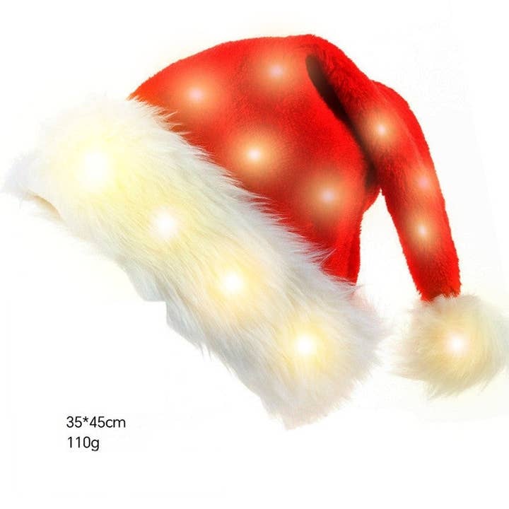 UZ Wholesale Store - Wholesale Santa Hat - Christmas Hat Adult Kids Plush LED1