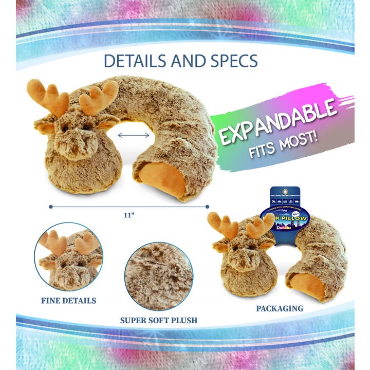 Cota Global - Wholesale Stuffed/Plush Toy - Kids & Baby - Super-Soft Plush Neck Pillow - Moose1