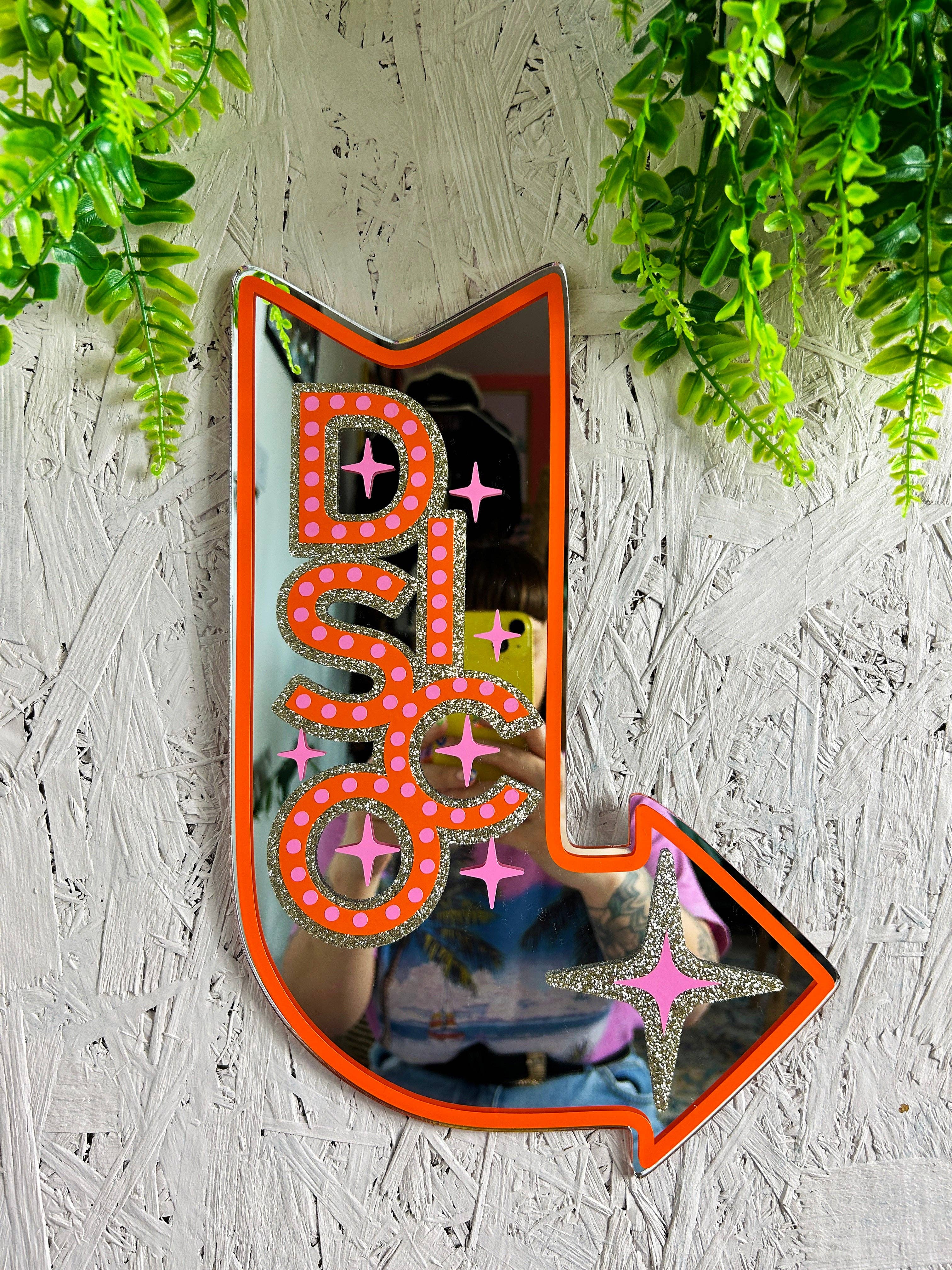 Printed Weird - Vendita all'ingrosso Specchi da parete - Specchio con scritta «DISCO Motel»2