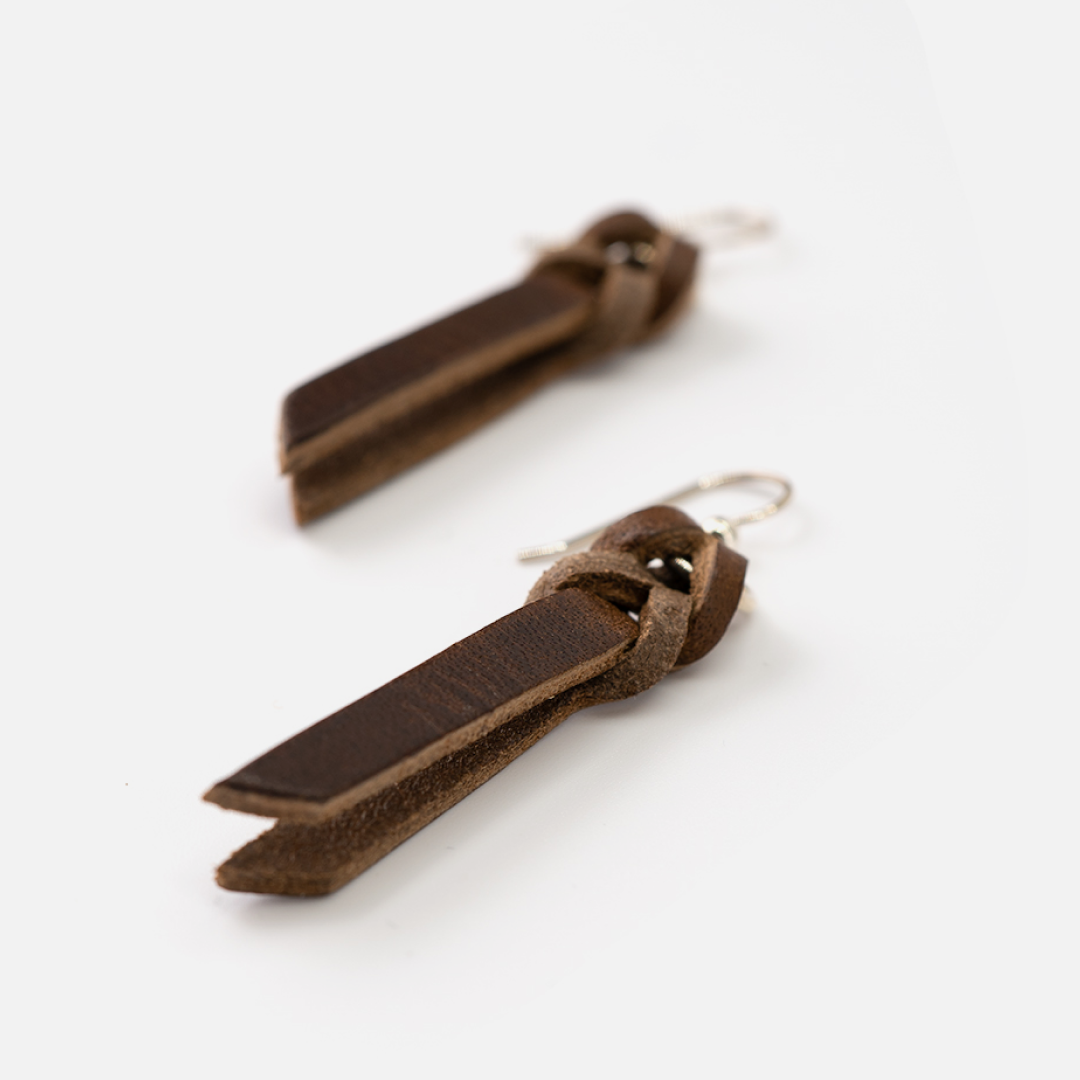 Range Leather Co. - Wholesale Dangle Earrings - Braided Full-Grain Leather Drop Earrings7