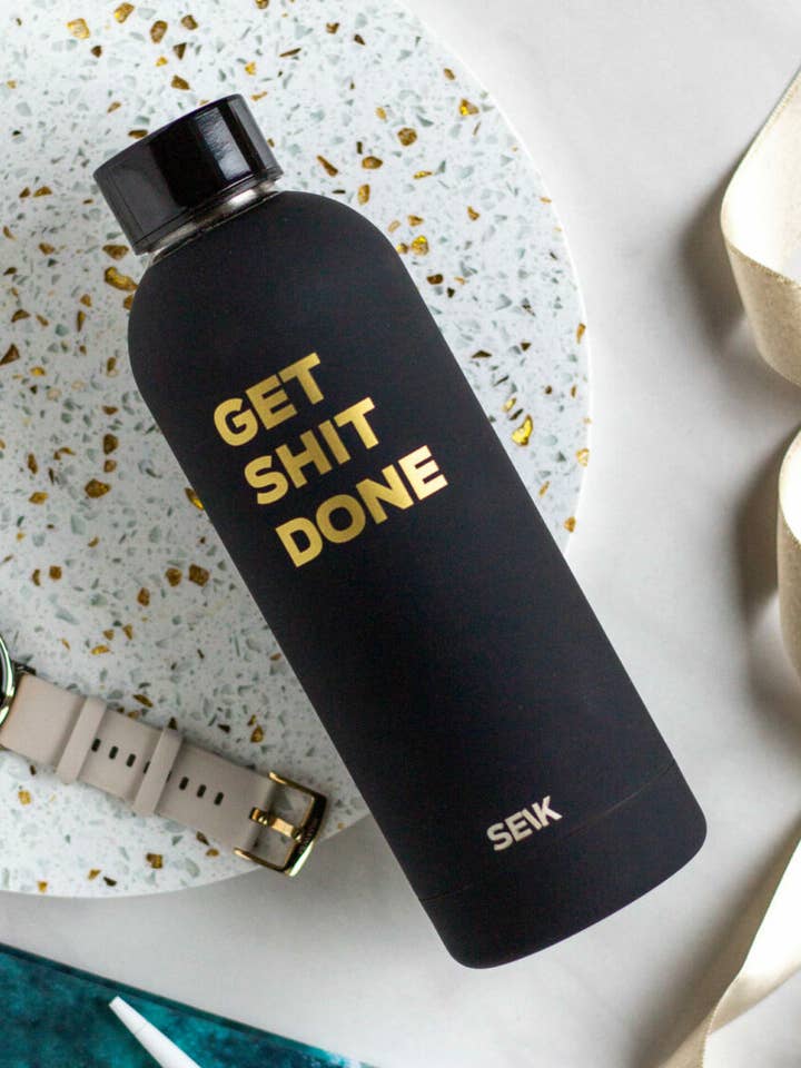 Water Bottle/Thermos - Get Shit Done (black) 500 ml for wholesale by SEIK