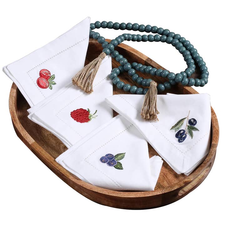 Cotton Hemstitched Dinner Napkins, Gift Package (Set of 4) for wholesale by Bedding Craft