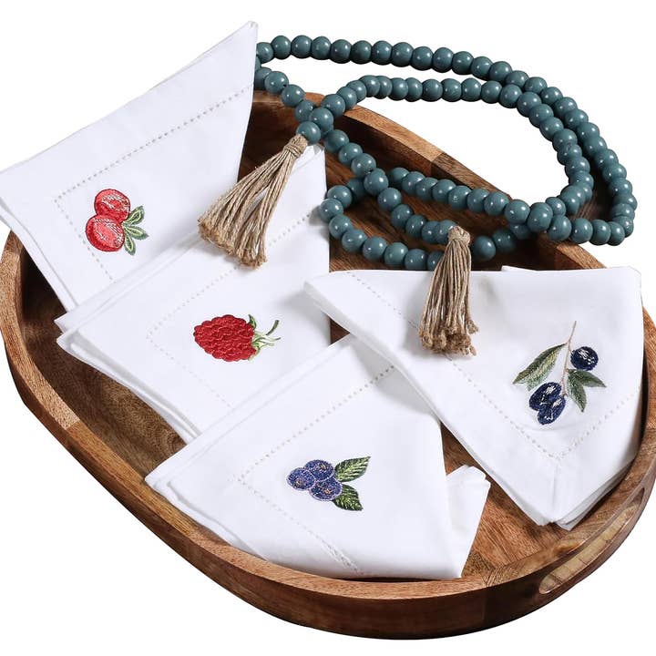 Multi Cotton Hemstitched Dinner Napkins, Gift Package (Set of 4) for wholesale on Faire