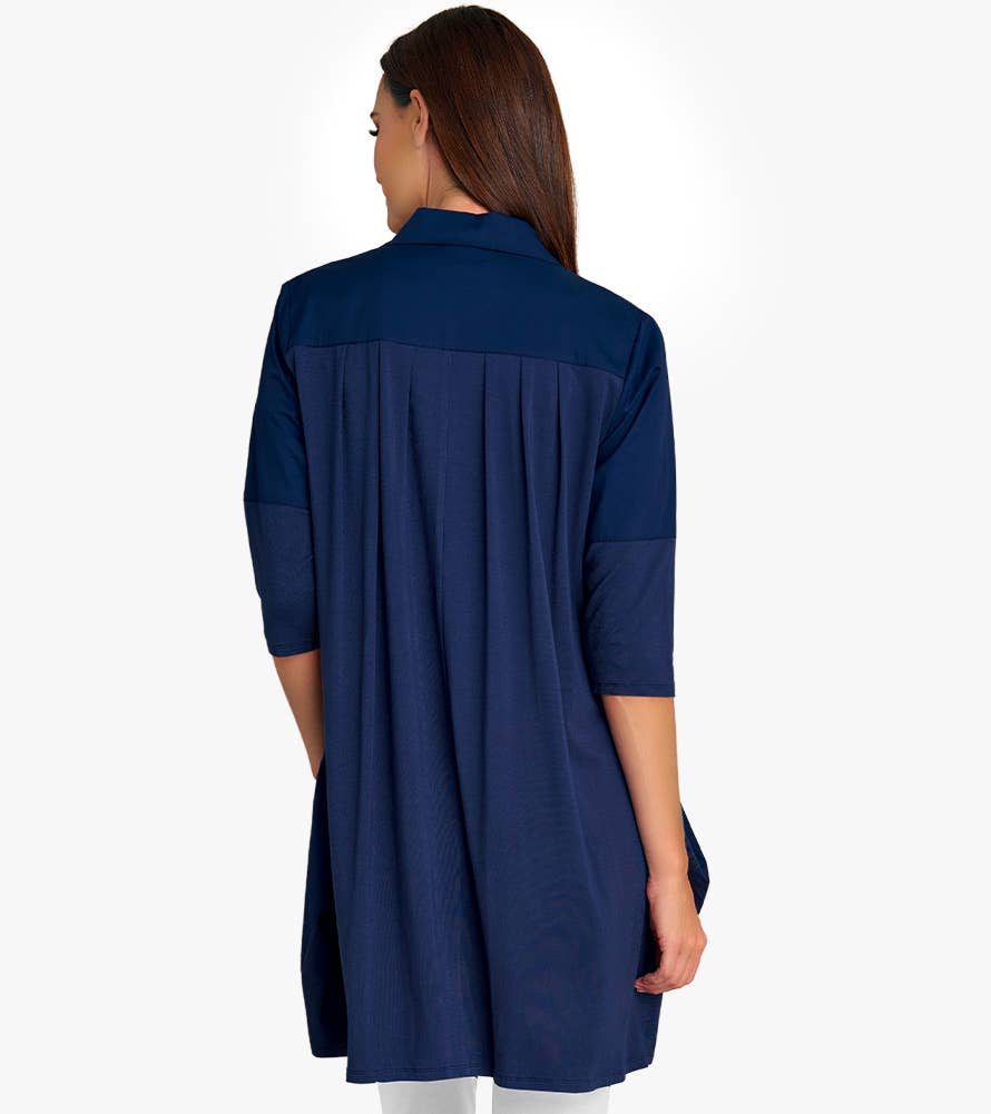Stella Carakasi - Wholesale Tunic - Women's - Women's 3/4 Sleeve A-Line Cotton Poplin Tiburon Tunic Icon32