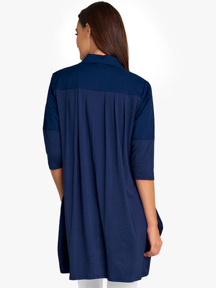 Stella Carakasi - Wholesale Tunic - Women's - Women's 3/4 Sleeve A-Line Cotton Poplin Tiburon Tunic Icon32