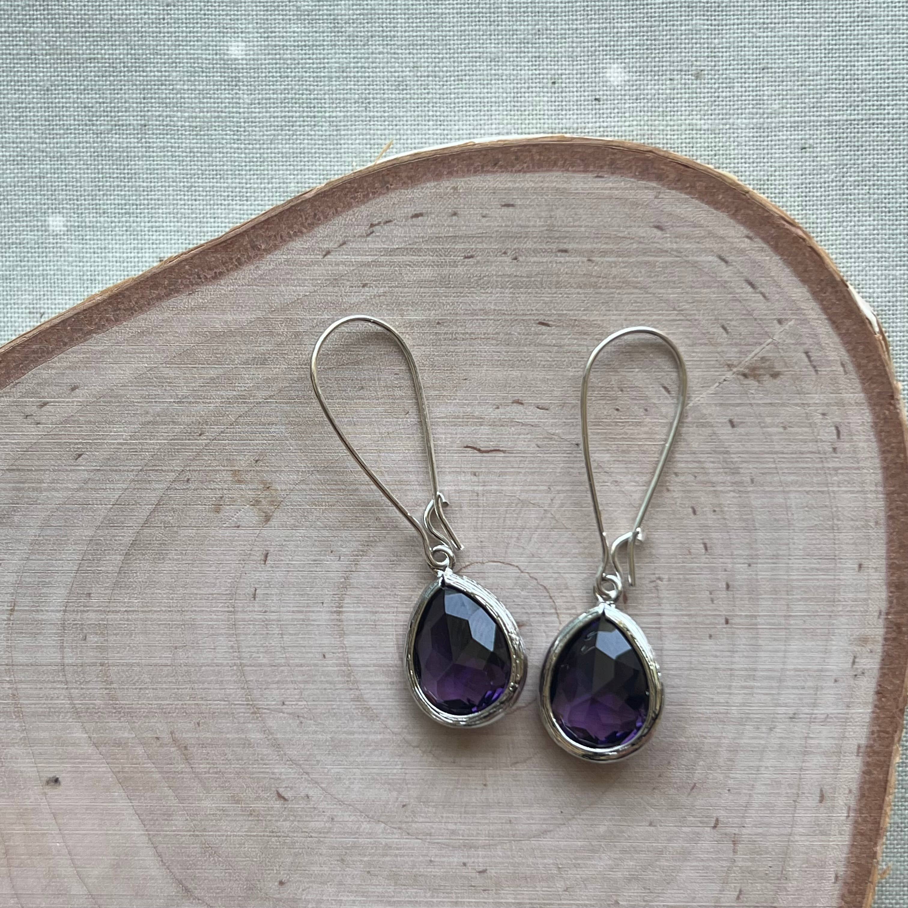 Dana Herbert - Wholesale Dangle Earrings - Silver Jane Bezel Glass Short Dangle Earrings17