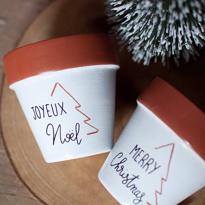 Happypots.fr - Wholesale Plant Pot - Terracotta Cachepot: Joyeux Noel / Merry Christmas1