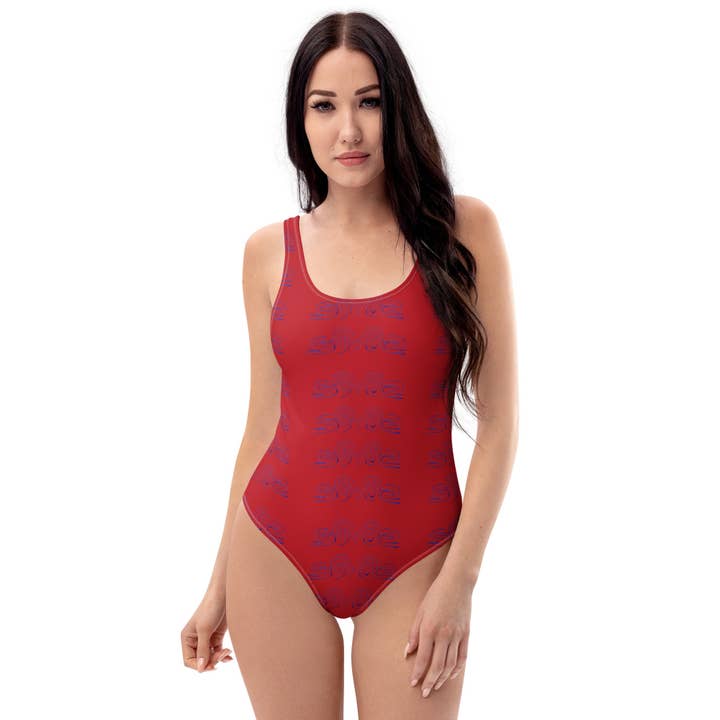 Tormenta Red One-Piece Swimsuit for wholesale by Ojala Threads