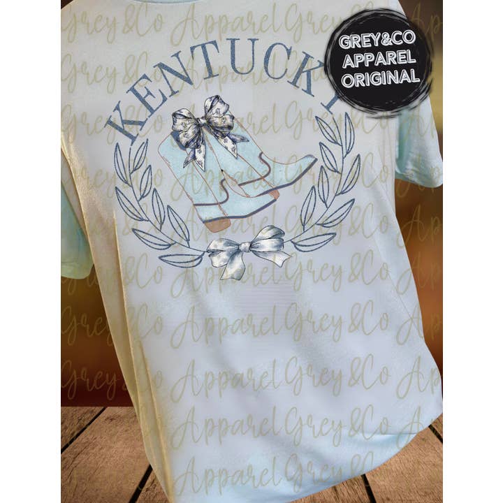 Grey&Co - Wholesale Screen Printed T-Shirt - Women's - Boots and Bows Kentucky Derby Shirt