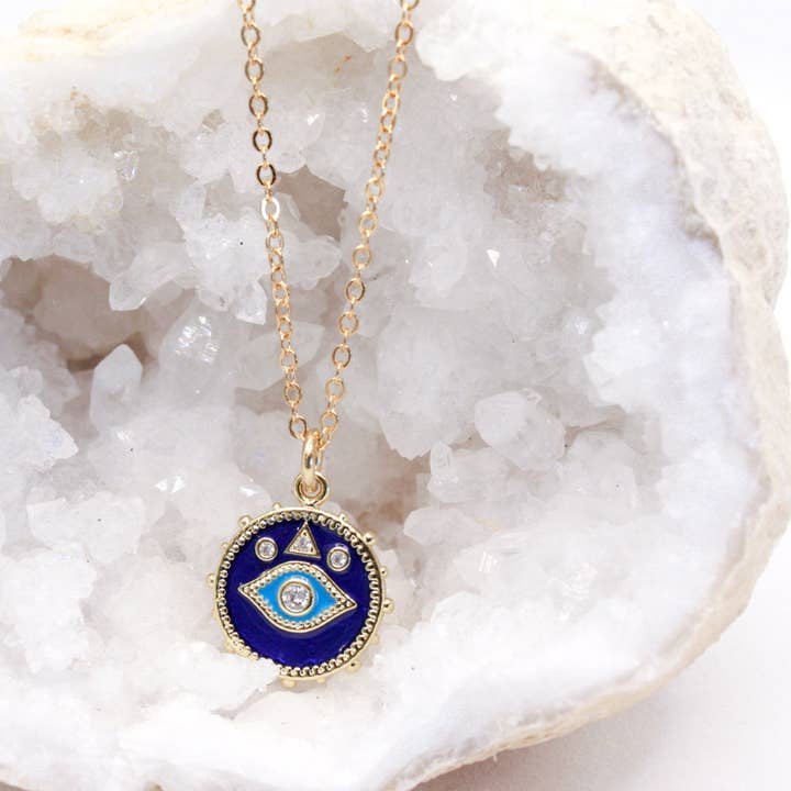Evil Eye Charm Necklace for wholesale by bungalowBlonde Jewelry
