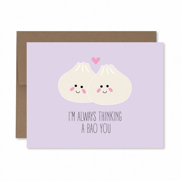 I'm Always Thinking a Bao You Card for wholesale by corgicardco