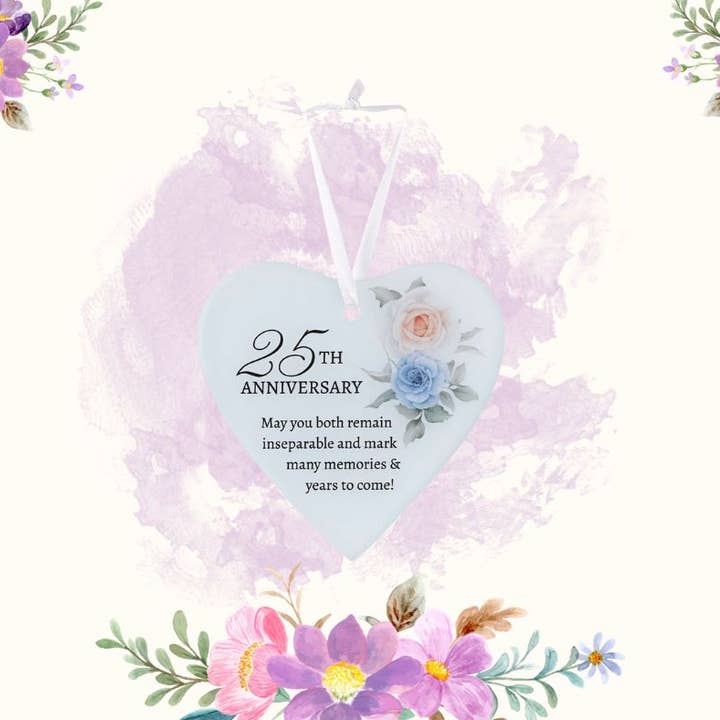 Dicksons - Wholesale Ornament - Glass Ornament 25th Anniversary2