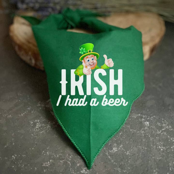 Irish I had A Beer St. Patrick's Day Pet Bandana, for wholesale by Craft Beer Pet Gear
