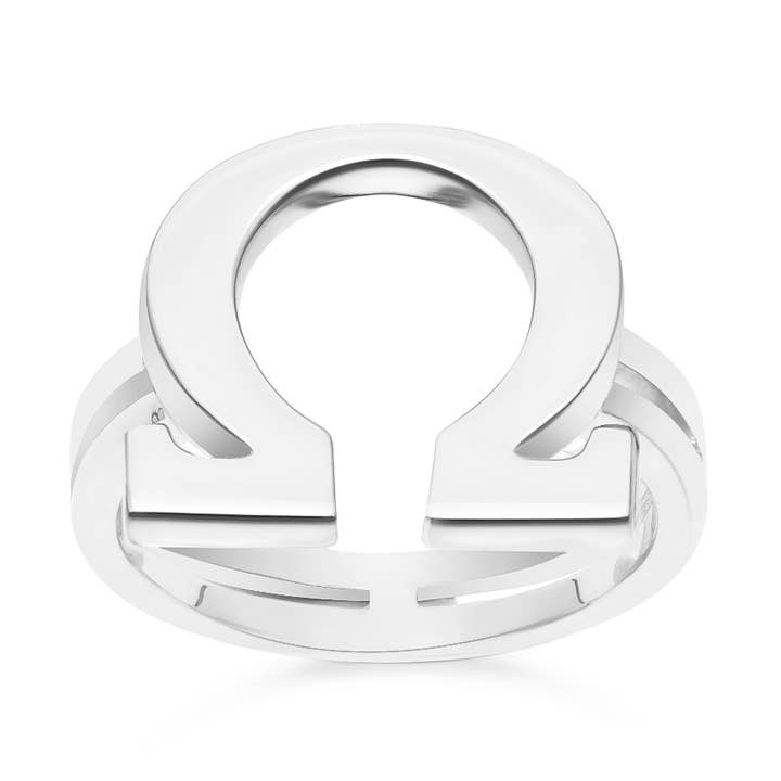 Ring aus rhodiniertem Omega-Silber für den Großhandel von ORUS BIJOUX